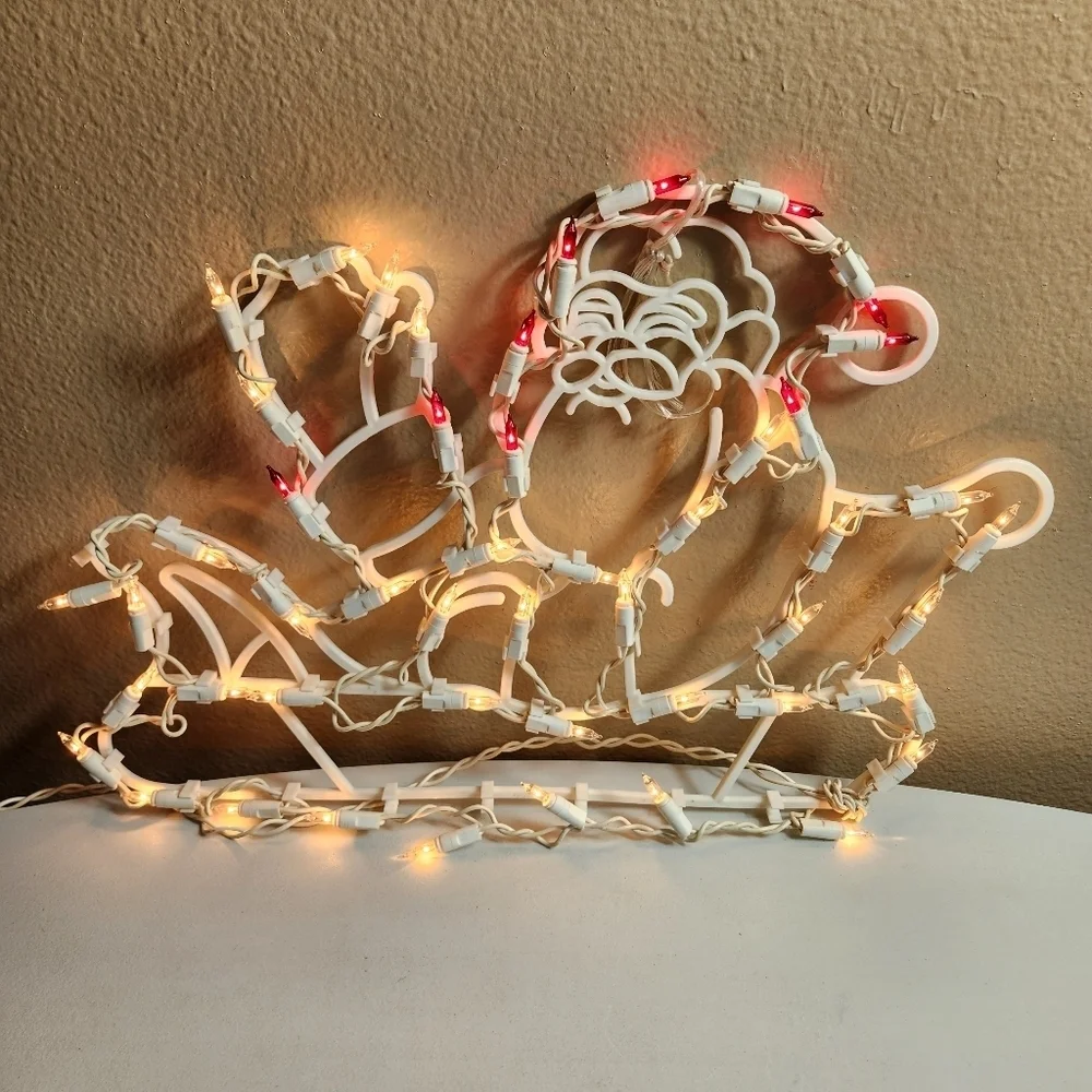 Noma VTG Christmas 50 Light Window Display Santa Claus on Sleigh-TESTED/WORKS